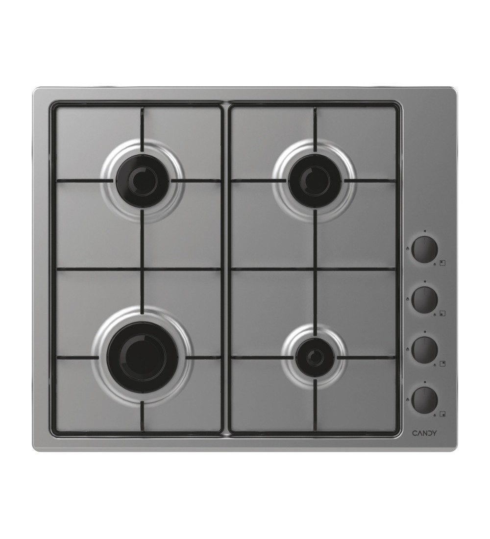 Candy Candy CHW6LBX Piano Cottura Gas 4 Fornelli da Incasso Acciaio Inox 59.5 cm Accensione Elettronica