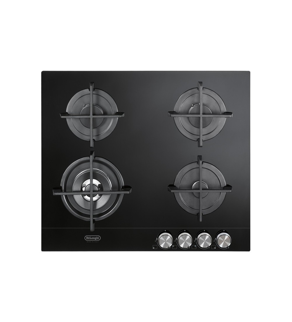 De’Longhi De'Longhi Piano Cottura a Gas NSL 460 N 4 Fornelli 60 cm Incasso Nero Vetro