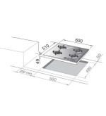 De’Longhi De'Longhi Piano Cottura a Gas NSL 460 N 4 Fornelli 60 cm Incasso Nero Vetro