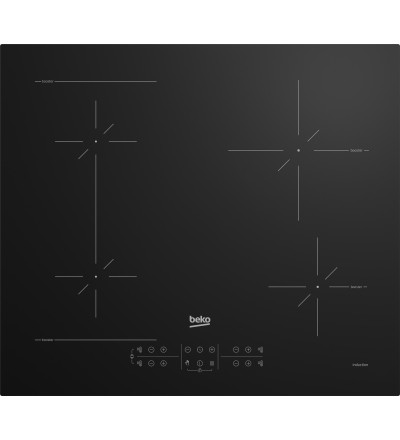 BEKO Beko Piano cottura a induzione 4 fornelli 59 cm da incasso nero touch control
