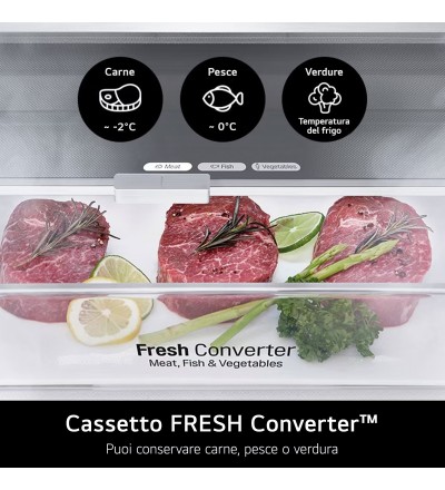 LG LG Frigorifero Combinato GBV7280BMB 387L Classe B No Frost Acciaio Inox