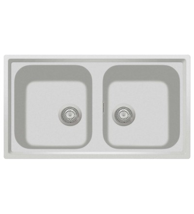 Plados Plados Atlantic Lavello Doppio Vasca Microultragranit Bianco