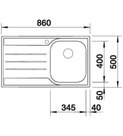 BLANCO BLANCO Median 45 S Dx Lavello Sottopiano Acciaio Inox