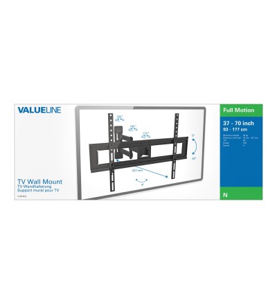 Valueline Valueline VLMFM3L Supporto Universale Nero 100x100mm