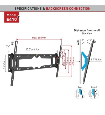 Barkan Mounting Systems Barkan Mounting Systems E410+ Supporto TV 32 Nero