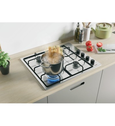 Candy Candy CHW6LBX Piano Cottura Gas 4 Fornelli da Incasso Acciaio Inox 59.5 cm Accensione Elettronica