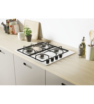Candy Candy CHW6LBX Piano Cottura Gas 4 Fornelli da Incasso Acciaio Inox 59.5 cm Accensione Elettronica