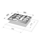 De'Longhi De'Longhi piano cottura a gas YBF 46 ASV incasso smaltato controlli frontali