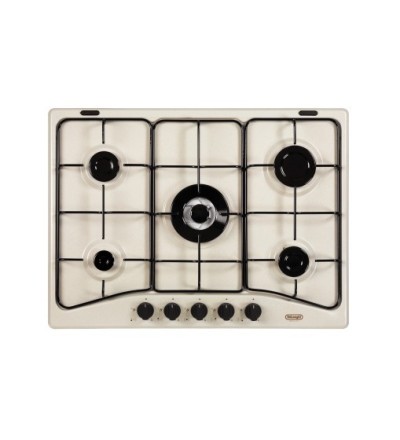 De’Longhi De’Longhi SF57ASV Piano Cottura da incasso 70 Cm a Gas 5 Fuochi Tripla Corona Sabbia