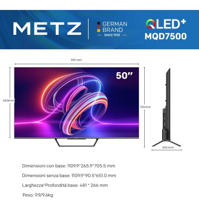 Onebby Metz MQD7500 TV 50 Pollici 4K Ultra HD QLED