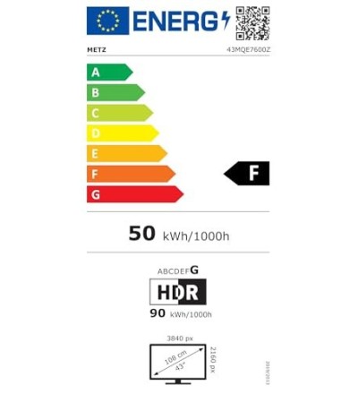 MQE MQE7600 TV 43 Pollici QLED 4K Ultra HD