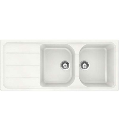 SCHOCK Schock FOMD200A07 Formhaus Lavello incasso 1160 x 500 con doppia vasca e Gocciolatoio a sinistra - bianco alpina