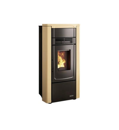 Dal Zotto Dal Zotto Vally Stufa a Pellet Idro 10 KW Bordeaux Acciaio Verniciato Top in Maiolica