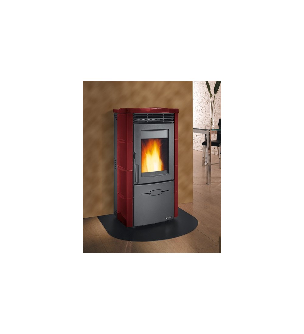Dal Zotto STUFA A PELLET DAL ZOTTO VALLY IDRO STEEL BORDEAUX