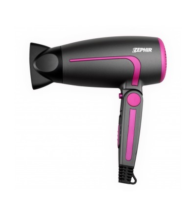 ZEPHIR ZEPHIR ASCIUGACAPELLI CON MANICO PIEGHEVOLE 1600W GRIGIO/FUCSIA ZHB1600
