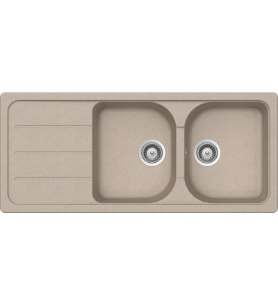 SCHOCK Schock FOMD200A58 Formhaus Lavello incasso 1160 x 500 con doppia vasca e gocciolatoio a sinistra – avena