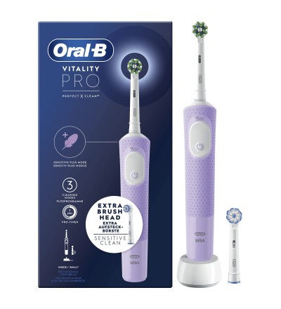 Oral-B Oral-B Vitality Spazzolino Elettrico Ricaricabile Pro Viola 2 Testine