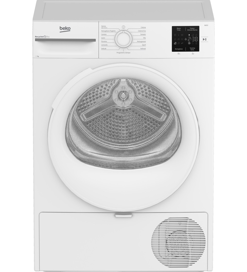  Beko BMT73EW: Asciugatrice 7kg, Classe D a Pompa di Calore