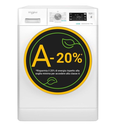 Whirlpool Whirlpool FFB1148BSVIT Lavatrice 11 Kg Centrifuga 1400 Giri Inverter Vapore CLasse A-20%