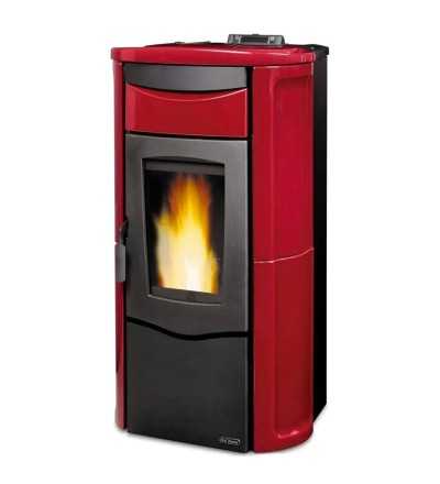 Onebby Dal Zotto Jole Idro 2.0 Stufa a Pellet Capacità serbatoio 26 Kg Volume 407 m³ con Cronotermostato Bordeaux