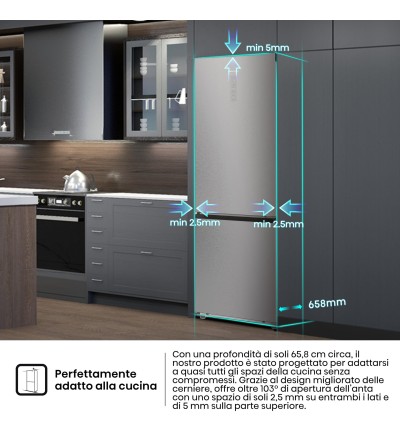 Hisense COMBI HISENSE RB5P410SACC 238LT CE.C INOX