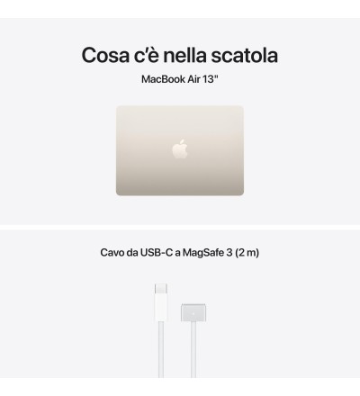 APPLE Apple MacBook Air 13 M5 10 Core CPU 10 Core GPU 16GB 1TB Colore Starlight Garanzia Italia