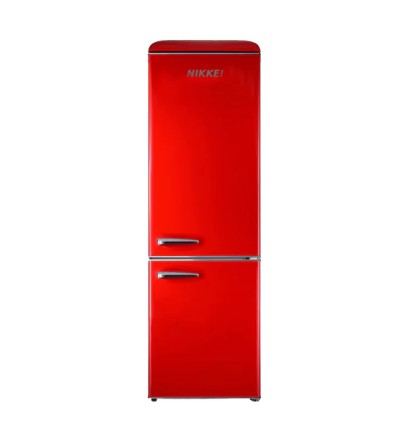Nikkei Nikkei GNCBV310RE Frigorifero Combinato RETRO’ 300 L Ventilato H 192 Cm Classe E Rosso