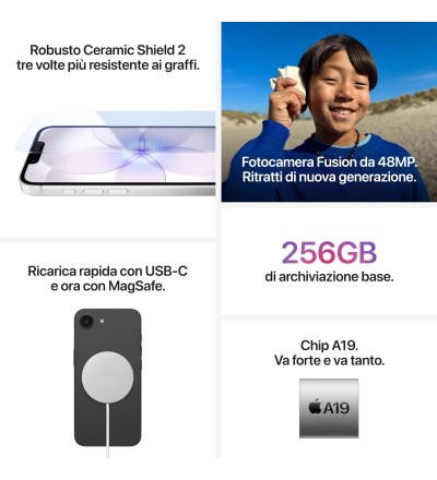 APPLE Apple iPhone 17e 6.1 512GB Colore Black Garanzia Italia
