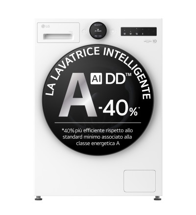 LG LG F4X7011TWB Lavatrice 11kg AI DD™ Serie X7 Centrifuga 1400 Giri Vapore Wi-Fi AI Wash Classe A-40%